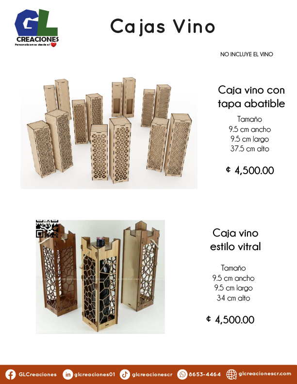Cajas y soportes licores