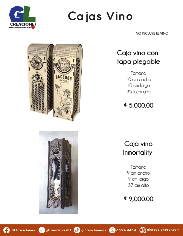 Cajas y soportes licores