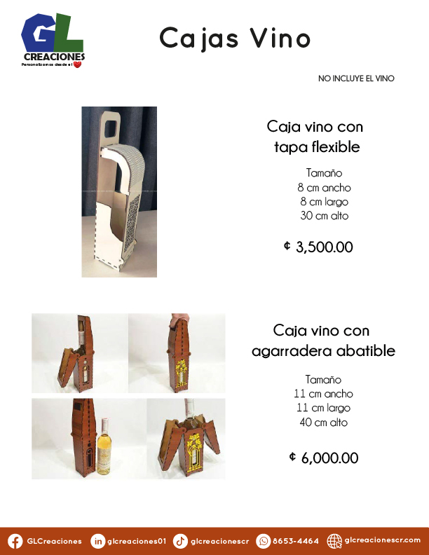 Cajas y soportes licores